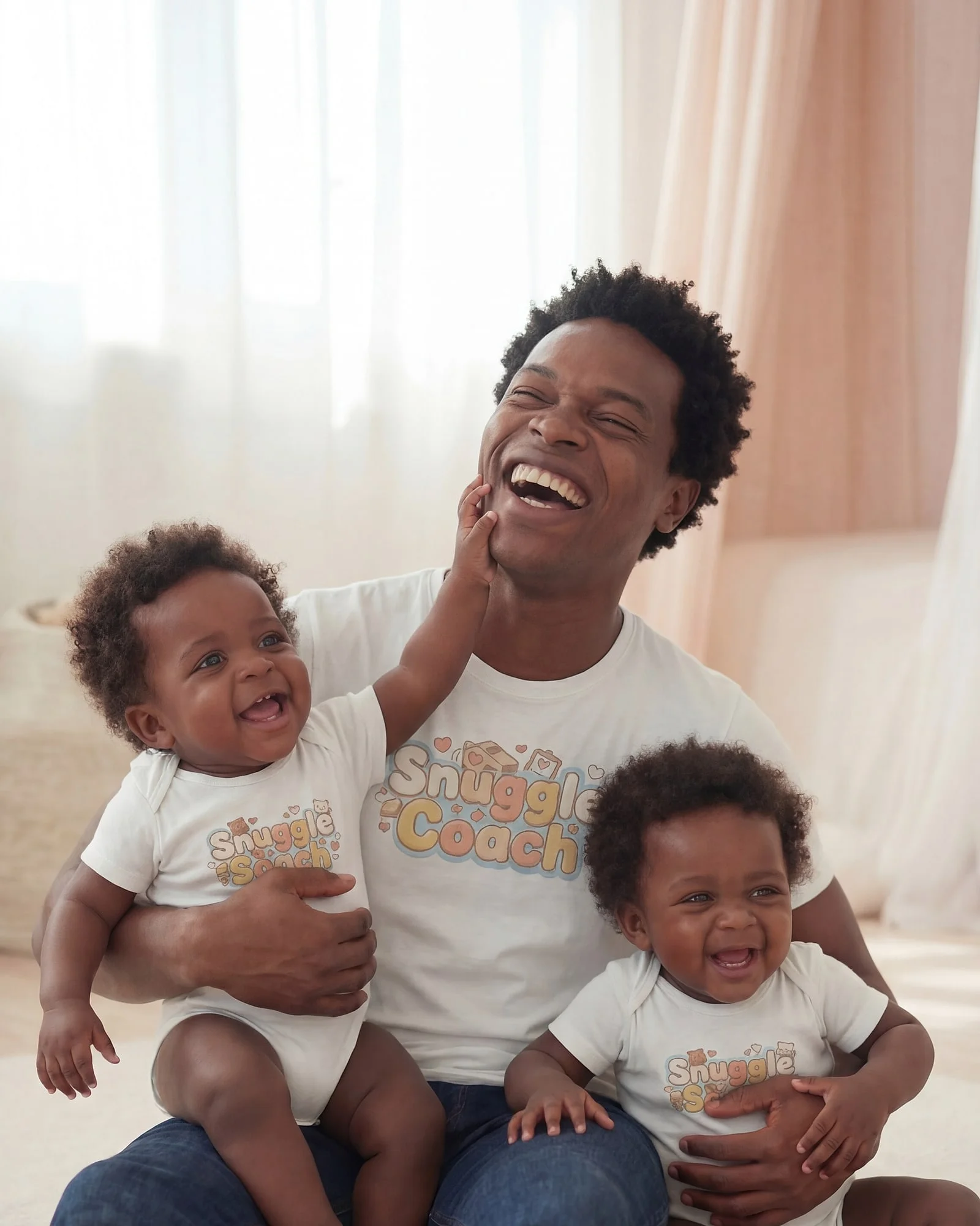 Snuggle Squad & Snuggle Coach Set worn by a parent and baby